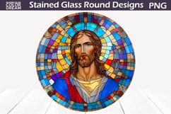 Jesus Stained Glass Design | Jesus Round Sign Product Image 1