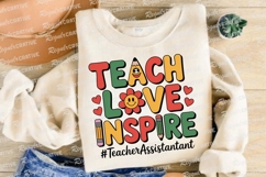 Teacher Assistant Design Teach Love Inspire Sublimation PNG Product Image 4
