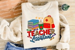 Teacher Assistant Graphic Books Backpack Sublimation PNG Product Image 4
