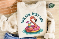 Flamingo in a Donut Float with Drink and Sublimation PNG Product Image 3