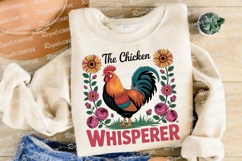 Chicken Whisperer Floral Design Animal Farm Sublimation PNG Product Image 4
