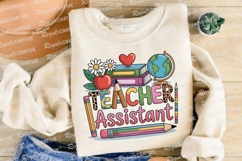 Teacher Assistant Design With Books Apple Sublimation PNG Product Image 4