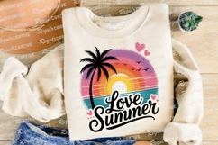 Love Summer Beach Scene Palm Tree Sunset Sublimation PNG Product Image 3