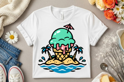 Cute Tropical Ice Cream Beach Summer Island Dessert Product Image 6