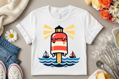 Patriotic Lighthouse Popsicle Coastal Summer Beach Product Image 6