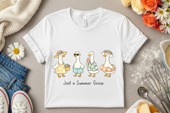 Just a Summer Goose Cute Floral Goose PNG Design Product Image 5