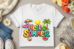 Hello Summer Cute Tropical Beach Vacation Colorful Product Image 3