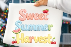 Sweet Summer Harvest Cute Patchwork Fruit Summer PNG Design Product Image 7