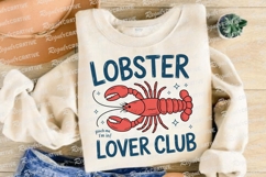 Red Lobster Illustration with Blue Text and Sublimation PNG Product Image 3