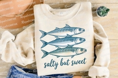 Three Mackerel Fish Illustration with Salty Sublimation PNG Product Image 3