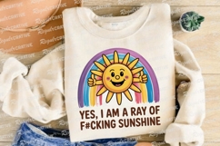 Happy Cartoon Sun Thumbs Up With Rainbow Sublimation PNG Product Image 4