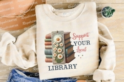 Support Your Local Library Vintage Sublimation PNG Product Image 4