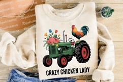 Vintage Tractor Chicken Design With Colorful Sublimation PNG Product Image 4