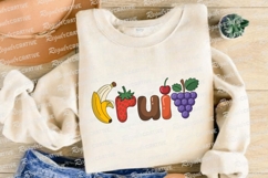 Cartoon Fruit Word With Banana Strawberry Sublimation PNG Product Image 4