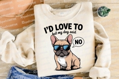 French Bulldog with Sunglasses and Speech Sublimation PNG Product Image 4