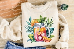 Watercolor Illustration of Orange Juice in a Sublimation PNG Product Image 3