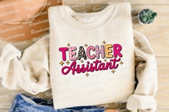 Teacher Assistant Graphic With Stars Sublimation PNG Product Image 4