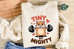 Cute Hamster Weightlifting Strong Sublimation PNG Product Image 4