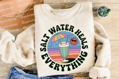 Retro Salt Water Heals Everything Design Sublimation PNG Product Image 3