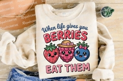 Cute Berries Illustration Funny Food Saying Sublimation PNG Product Image 4