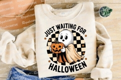 Ghost Holding Jack O Lantern with Halloween Sublimation PNG Product Image 4
