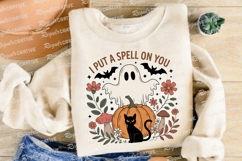 Halloween Illustration Ghost Pumpkin Black Sublimation PNG Product Image 4