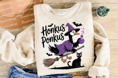 Honkus Ponkus Goose Witch with Black Cat Sublimation PNG Product Image 4