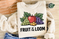 Fruit Still Life Cartoon Apple Green Grapes Sublimation PNG Product Image 4