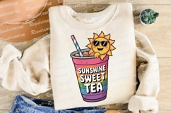 Sunshine Sweet Tea Cup with Sunglasses Sun Sublimation PNG Product Image 3