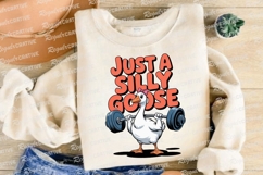 Silly Goose Lifting Weights Cartoon Sublimation PNG Product Image 4