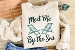 Meet Me By The Sea Text with Beach Chairs Sublimation PNG Product Image 3