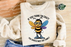 Funny Bee Cartoon Character With Quote Sublimation PNG Product Image 4