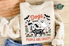 Halloween Dog Skeleton Ghost Bats Flowers Sublimation PNG Product Image 4