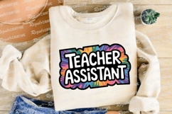 Teacher Assistant Graphic With Tie Dye Sublimation PNG Product Image 4