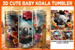 Art & Collectibles,Drawing & Illustration,Digital,koala tumbler wrap,skinny tumbler wrap,3d koala,koala tumbler design,3d tumbler design,tumbler wrap,3d tumbler wrap,tumbler design,sublimation design,3d flowers,koala,flower koala,digital download
