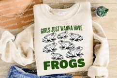 Girls Just Wanna Have Frogs Design Line Sublimation PNG Product Image 4