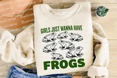 Girls Just Wanna Have Frogs Design Line Sublimation PNG Product Image 4