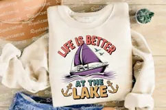 Lake Life Boat Trip Colorful Sublimation PNG Product Image 4