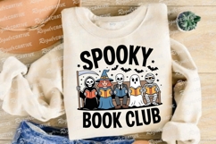 Spooky Book Club Illustration with Halloween Sublimation PNG Product Image 4