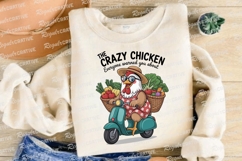 Cartoon Chicken Rides Scooter Delivering Sublimation PNG Product Image 4