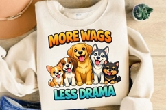 More Wags Less Drama PNG, Funny Dog Lover Quote PNG Product Image 3