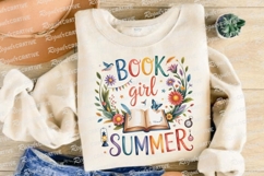 Book Girl Summer Creative Watercolor Sublimation PNG Product Image 4
