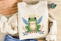 Cartoon Frog With Angel Wings And Halo Sublimation PNG Product Image 4