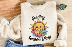 Cute Sun With Heart Balloons Sending Sublimation PNG Product Image 3