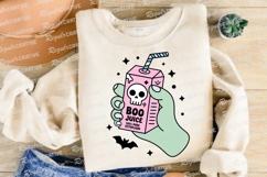 Zombie Hand Holding Boo Juice Box with Skull Sublimation PNG Product Image 4