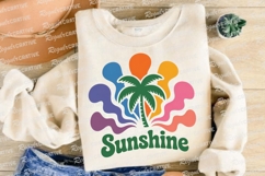 Colorful Sunshine Palm Tree Illustration Sublimation PNG Product Image 4