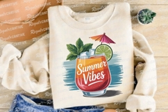 Summer Vibes Cocktail Illustration with Lime Sublimation PNG Product Image 3