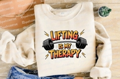 Lifting Is My Therapy Sublimation PNG Product Image 4