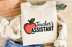 Teachers Assistant Design With Apple For Sublimation PNG Product Image 4
