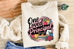 One Loved Principal Design With School Items Sublimation PNG Product Image 4